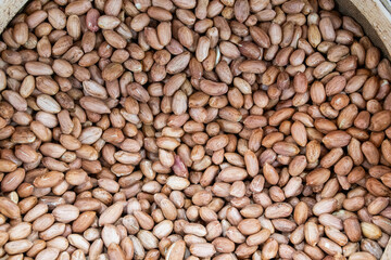Raw peanuts sold in a snack shop.