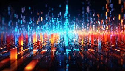 Obraz premium colorful technology wallpaper background - visualization of artificial intelligence