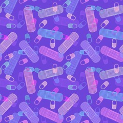 Medicine tape seamless pattern for wrapping paper and fabrics and linens