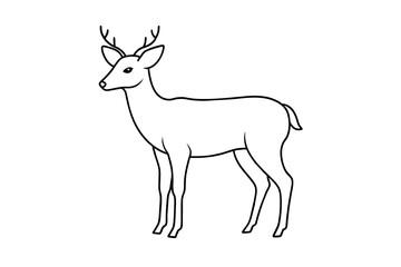 line art of a deer vector illustration