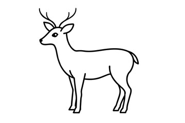 line art of a deer vector illustration