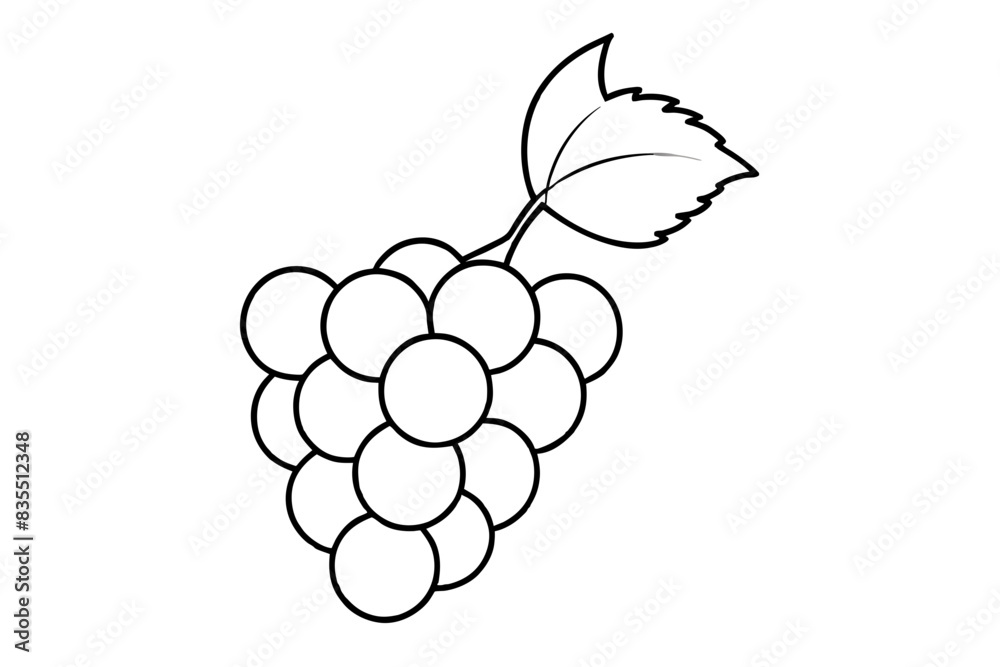 Sticker line art of grapes