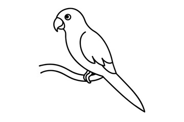 silhouette cute parrot on a tree branch vector illustration 