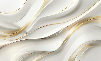 Elegant white background with elegant golden elements. Modern 3D Abstract Vector Illustration Design