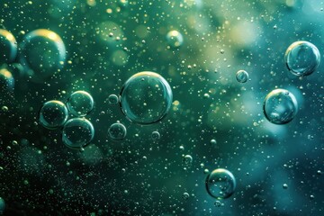 Abstract green and blue bubble background