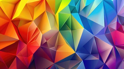 Obraz premium Colorful Background with Sharp Triangles in Rainbow Hues