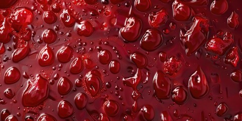 Water Droplets on Red Surface