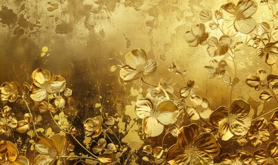 Luxurious and elegant gold floral wallpaper design