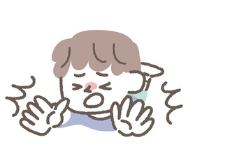 転んでしまった男の子のイラスト