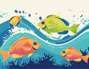 Naklejka premium 海物語