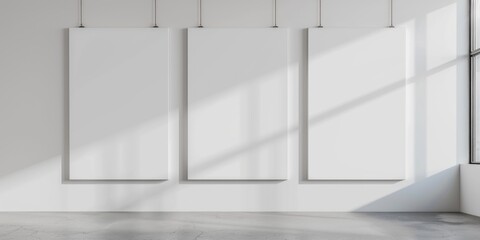Obraz premium Blank white posters on a wall
