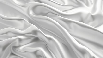 Obraz premium Smooth White Silk Fabric Background, Generative AI