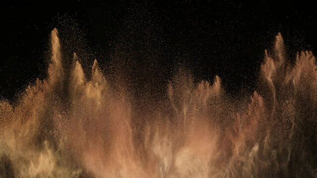 Super Slow Motion Shot of Makeup Powder Explosion Isolated on Black Background at 1000fps.
