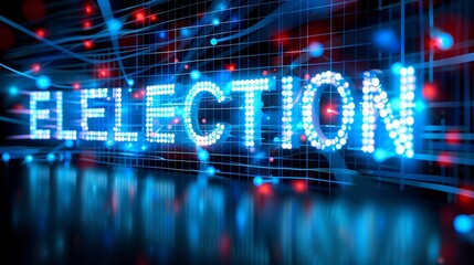 Fototapeta premium 2024 Election Text on American Flag Close-Up