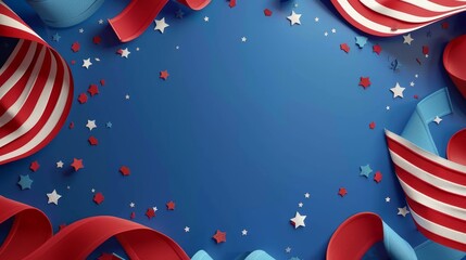 Realistic composition of Independence Day banners and copy space