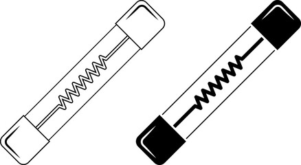outline silhouette electrical fuse icon set