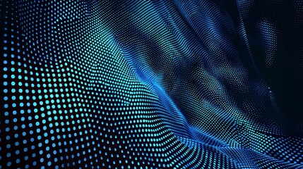 Fototapeta premium Abstract blue digital background with dots, LED screen texture