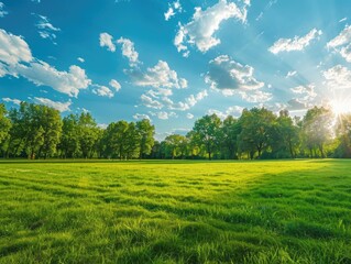 Fototapeta premium Lawn with Trees