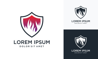 Fire shield logo design inspiration