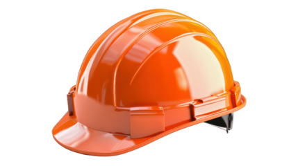 Orange helmet isolated on a transparent background
