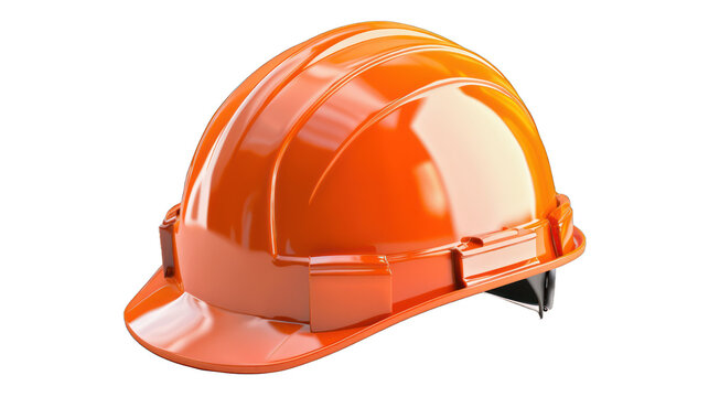 Orange helmet isolated on a transparent background