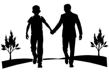 Father's Day silhouette vector illustration