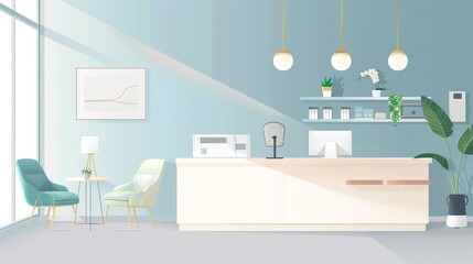 A vector illustration of an aesthetic medical clinic interior