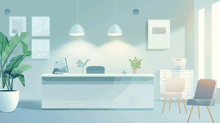 Fototapeta premium A vector illustration of an aesthetic medical clinic interior