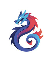 Naklejka premium Website logo design, shape of letter S dragon, solid circular background, flat illustration