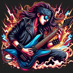 Fierce Female Guitarist: Rocking the Electric Guitar
