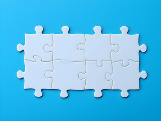 Fototapeta premium Business puzzle, Colorful 3D Business Puzzle, Business people joining puzzle together, teamwork and unity in business concept