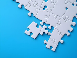 Fototapeta premium Business puzzle, Colorful 3D Business Puzzle, Business people joining puzzle together, teamwork and unity in business concept