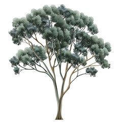 Vector illustration of a eucalyptus tree on a white background. Suitable for crafting and digital design projects.[A-0004]