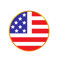 USA Flag circle PNG