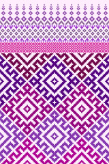 Ethnic geometric seamless fabric pattern Cross Stitch.