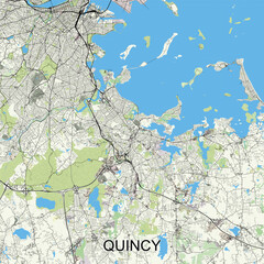 Quincy, Massachusetts, United States map poster art
