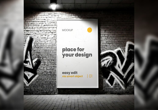 Noir Black and White Poster Frame Mockup 03 Generative Ai