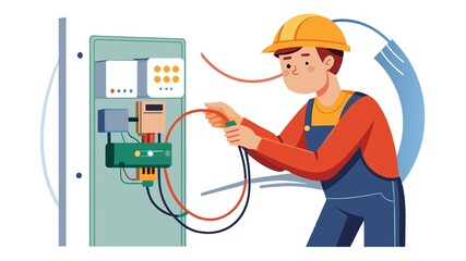 A professional electrician tackles a switchboard repair, ensuring a safe and functional electrical system.