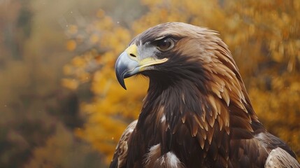 Obraz premium A close up image of a majestic golden eagle