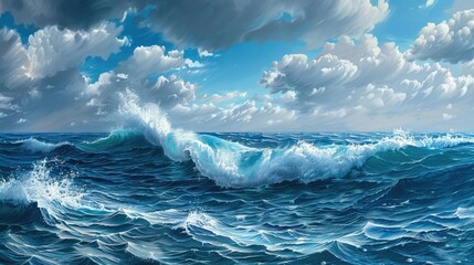 Blue ocean waves