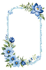 Blue Flower Border Frame Transparent Background