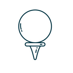 Golf ball club sport line icon