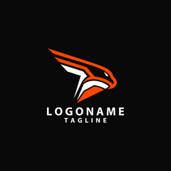 abstract head Eagle modern vector logo design