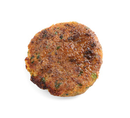 Tasty fried vegetarian cutlet isolated on white