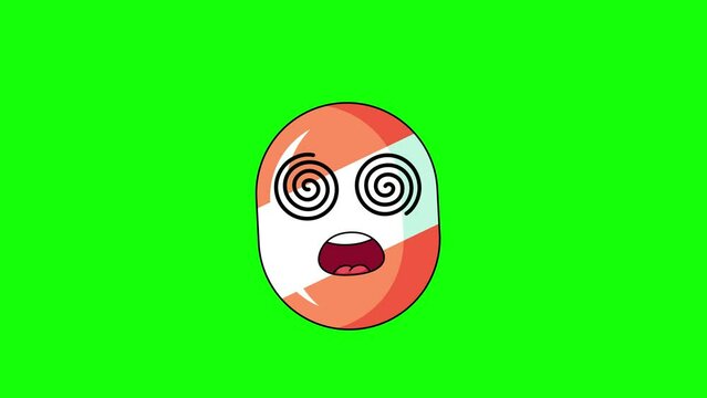 candy Face with spiral eyes, hypnotized expression