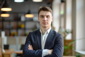 Fototapeta premium Confident Young Businessman. Generative AI.