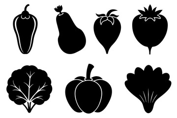 vegetable food silhouette vector illustration