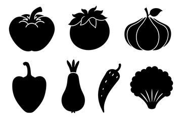 vegetable food silhouette vector illustration