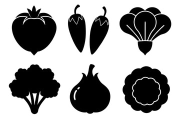 vegetable food silhouette vector illustration