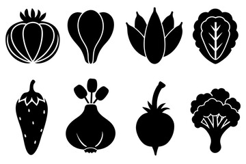 vegetable food silhouette vector illustration